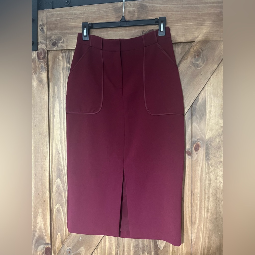 New York & Company Eva Mendes Burgendy Pencil Skirt